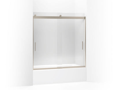 KOHLER K-706002-L Levity Sliding bath door, 59-3/4" H x 56-5/8 - 59-5/8" W, with 1/4" thick Crystal Clear glass