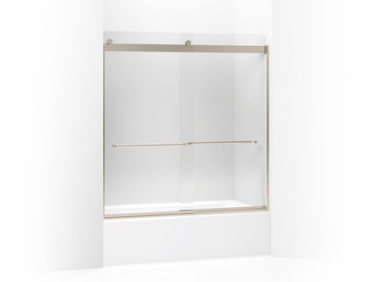 KOHLER K-706004-L Levity Sliding bath door, 62" H x 56-5/8 - 59-5/8" W, with 1/4" thick Crystal Clear glass