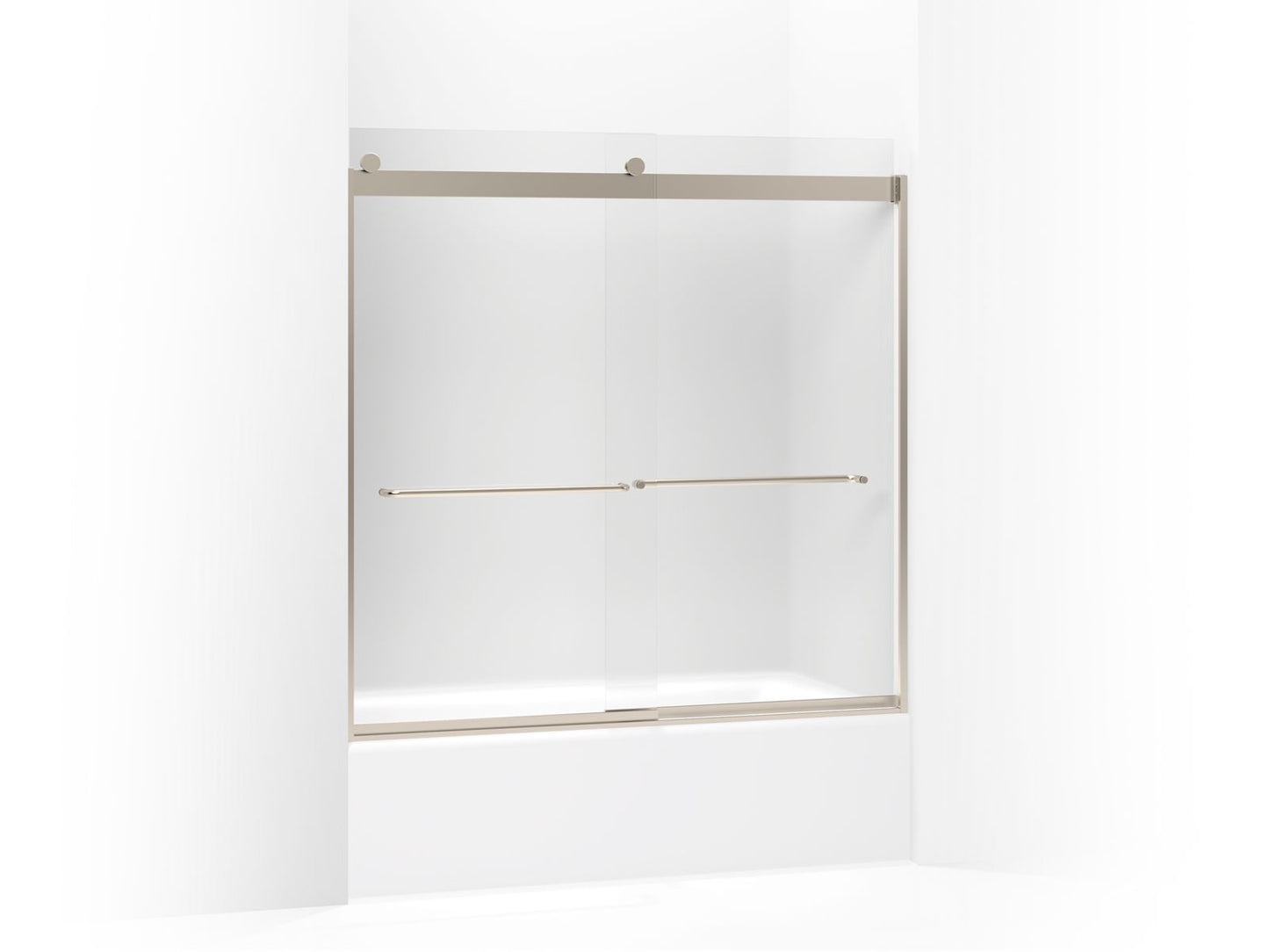 KOHLER K-706006-D3 Levity Sliding bath door, 59-3/4" H x 56-5/8 - 59-5/8" W, with 1/4" thick Frosted glass