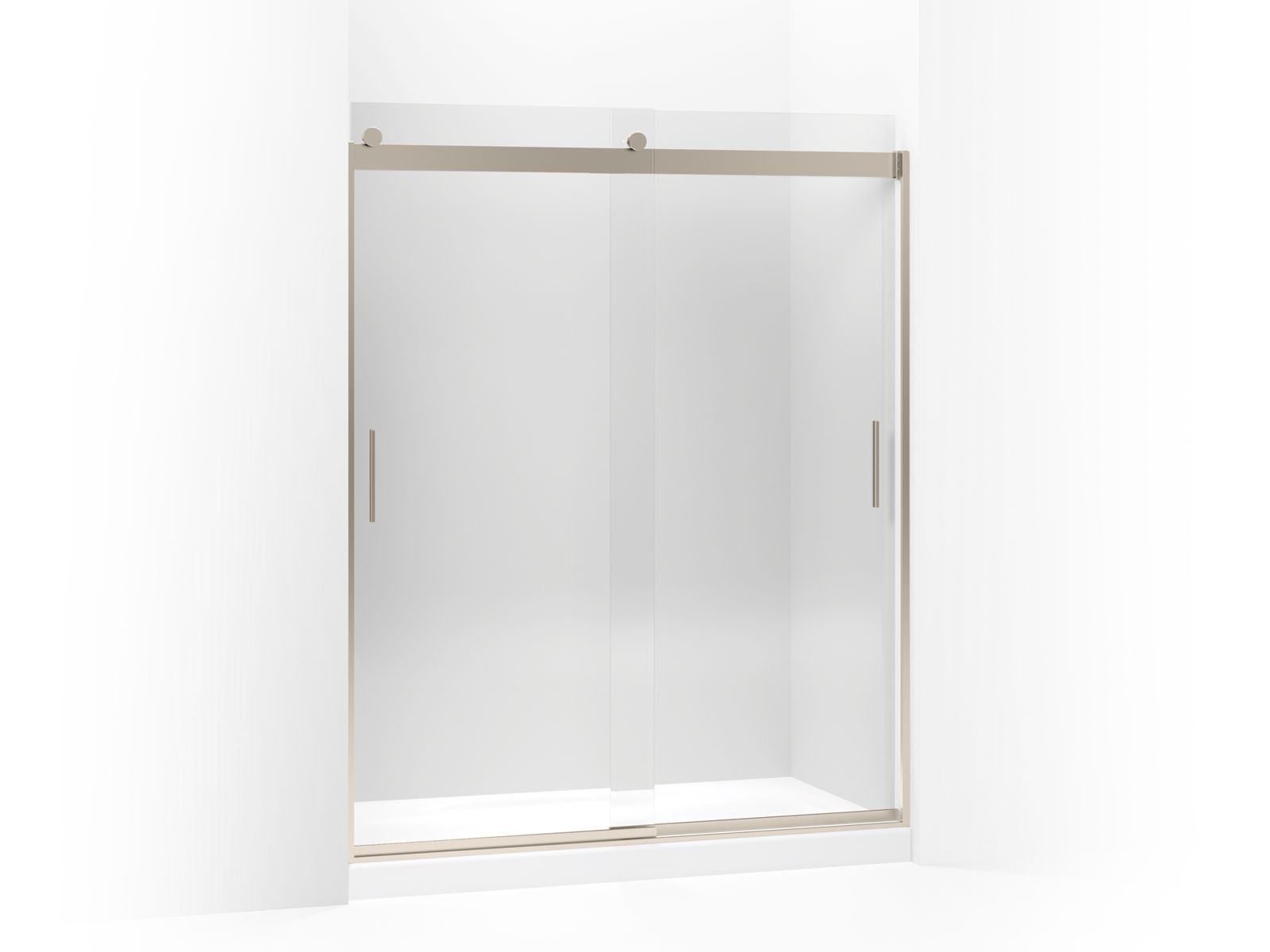KOHLER K-706009-L Levity Sliding shower door, 74" H x 56-5/8 - 59-5/8" W, with 1/4" thick Crystal Clear glass