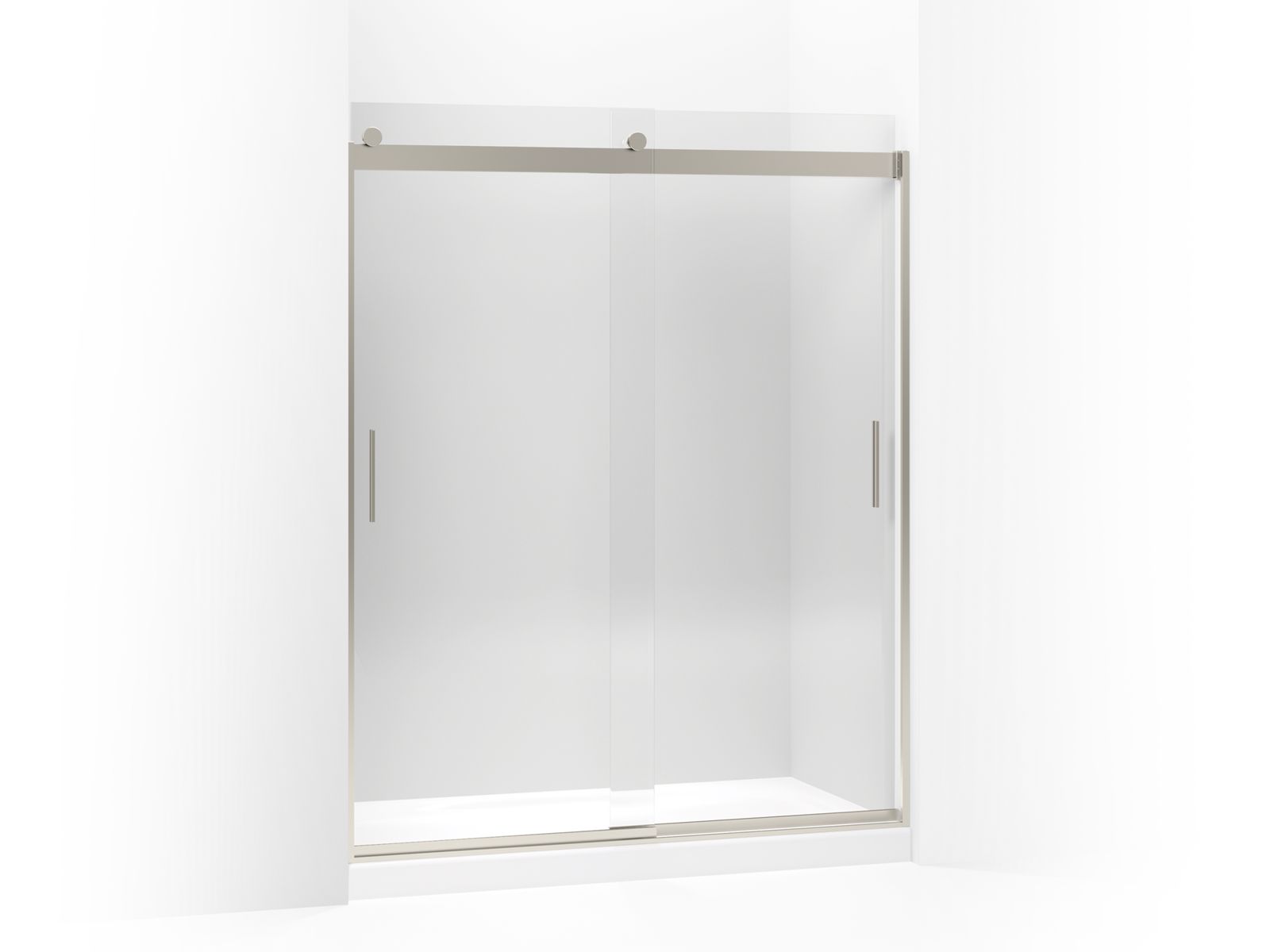 KOHLER K-706009-L Levity Sliding shower door, 74" H x 56-5/8 - 59-5/8" W, with 1/4" thick Crystal Clear glass