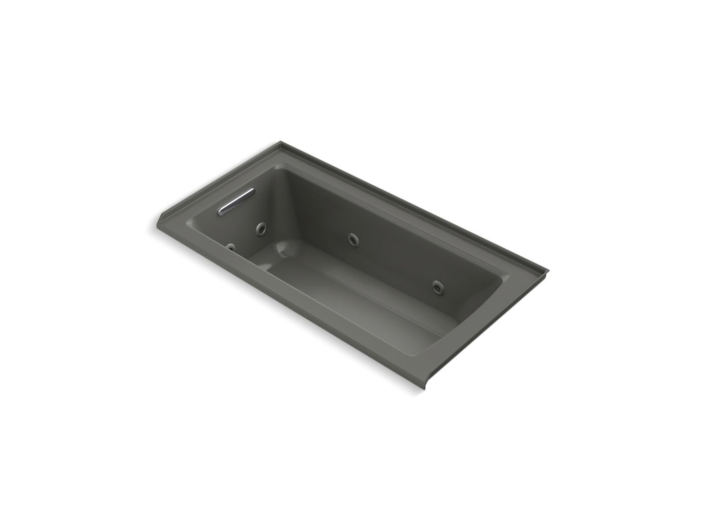 KOHLER K-1947-L Archer 60" x 30" alcove whirlpool bath, left drain