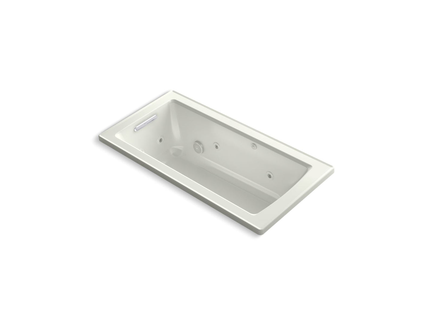 KOHLER K-1947-H Archer 60" x 30" drop-in whirlpool bath with heat and ComForte Depth design