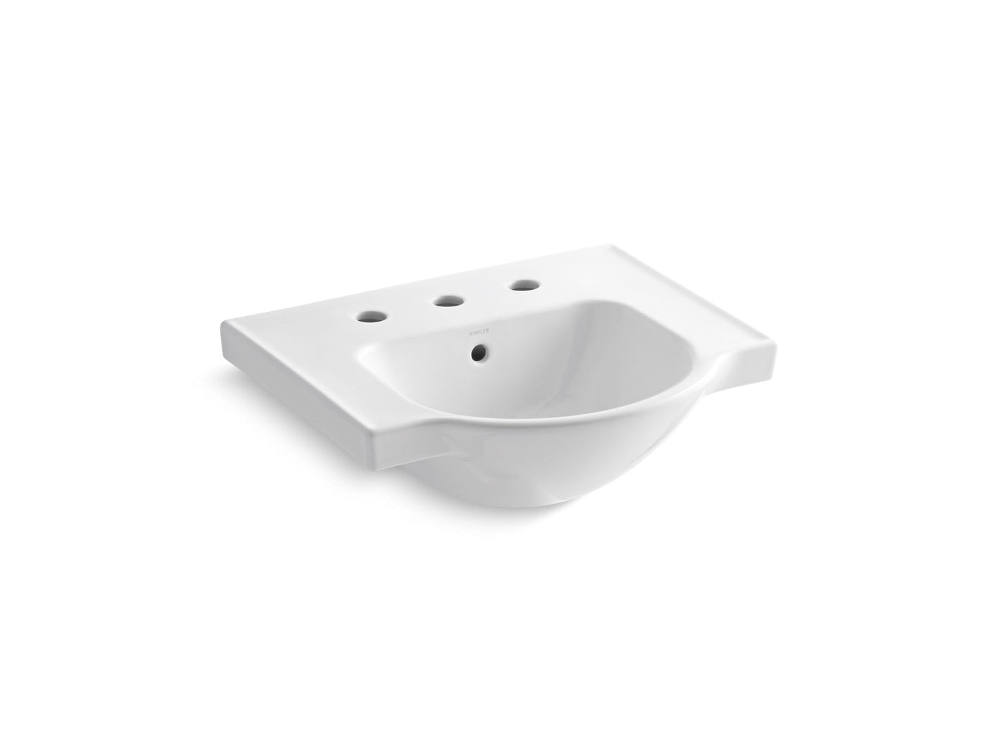 KOHLER K-5247-8 Veer 21" square pedestal bathroom sink
