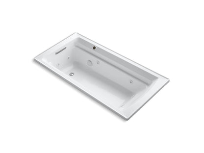 KOHLER K-1124-W1 Archer 72" x 36" drop-in whirlpool bath with Bask heated surface