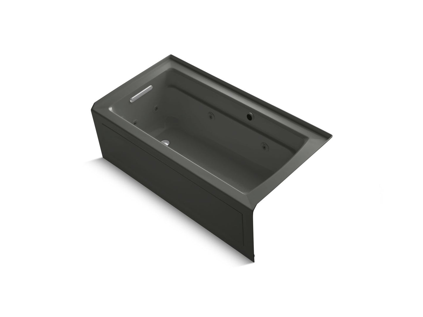 KOHLER K-1122-LAW Archer 60" x 32" alcove whirlpool bath with Bask heated surface, alcove left drain