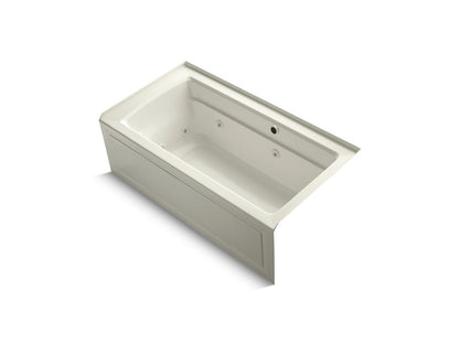 KOHLER K-1122-RAW Archer 60" x 32" alcove whirlpool bath with Bask heated surface, right drain