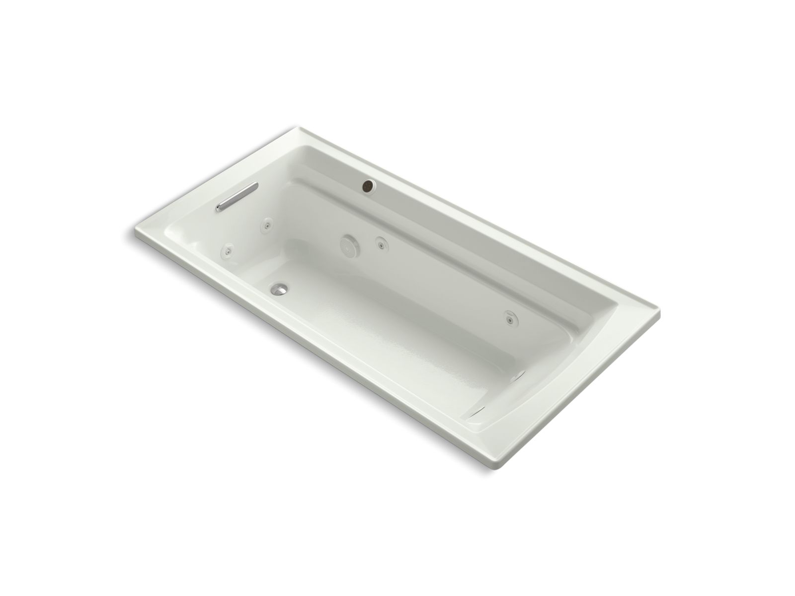 KOHLER K-1124-W1 Archer 72" x 36" drop-in whirlpool bath with Bask heated surface