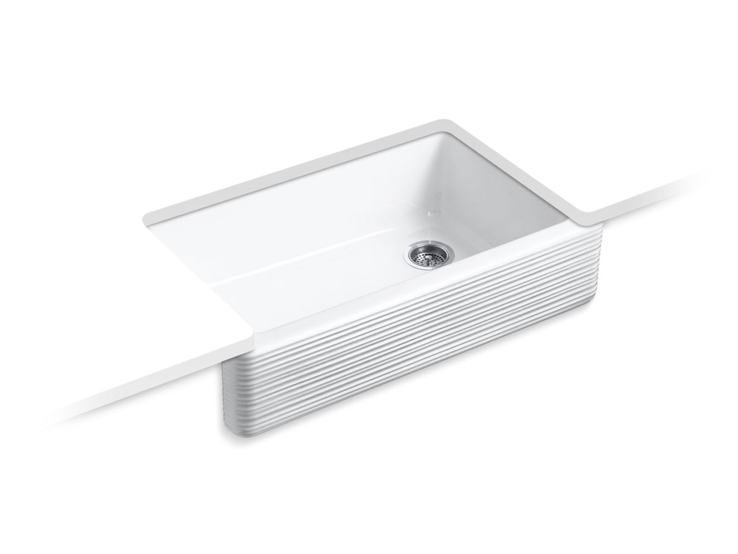 KOHLER K-6351 Hayridge Whitehaven 35-11/16" undermount single-bowl farmhouse kitchen sink