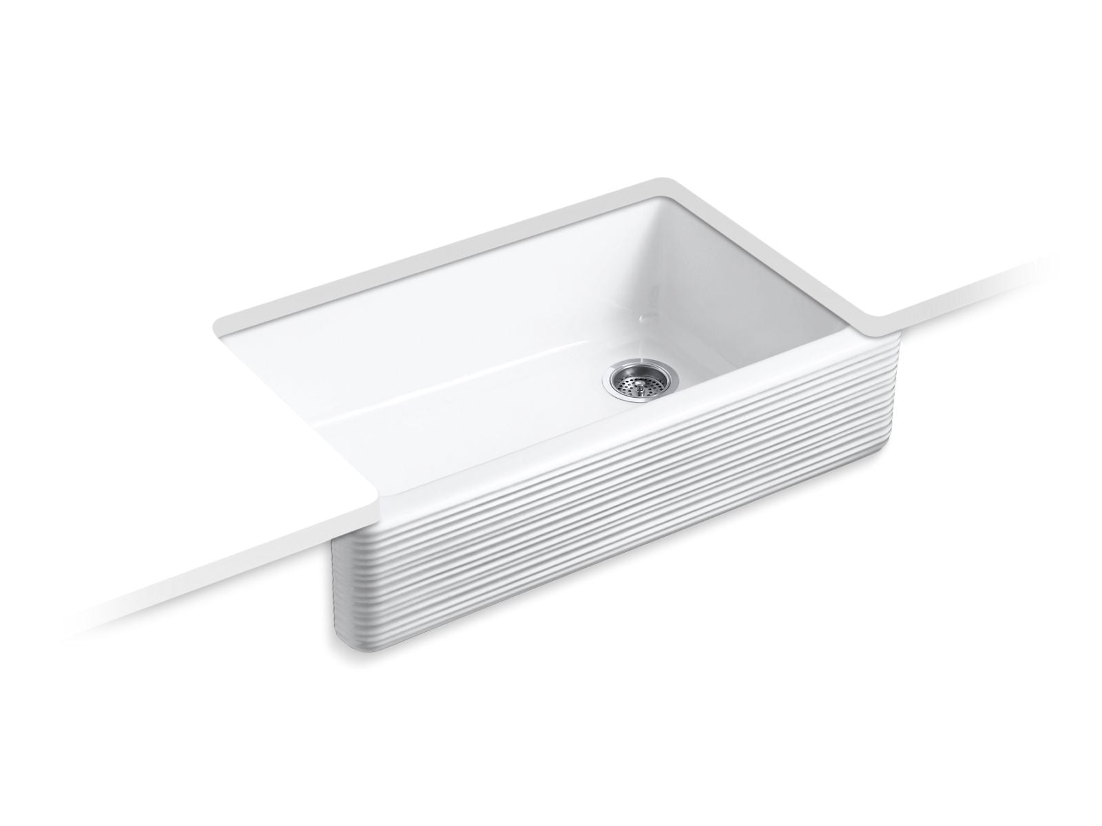 KOHLER K-6351 Hayridge Whitehaven 35-11/16" undermount single-bowl farmhouse kitchen sink
