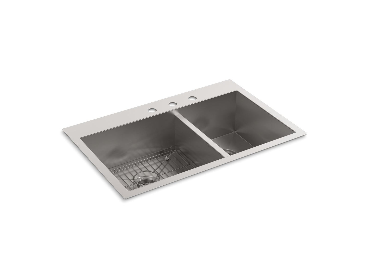 KOHLER K-3823-3 Vault 33" top-/undermount double-bowl kitchen sink