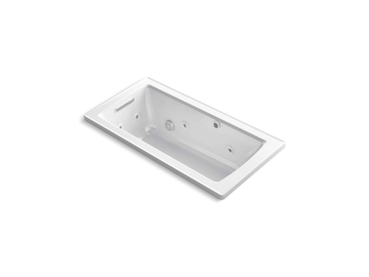 KOHLER K-1947-XHGH Archer 60" x 30" drop-in Heated BubbleMassage air bath with whirlpool