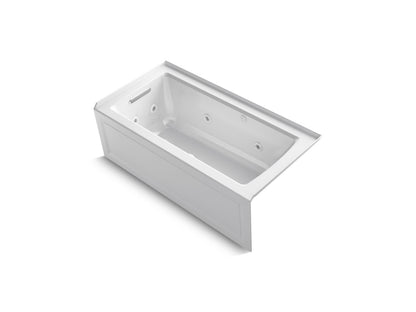 KOHLER K-1947-XGHLA Archer 60" x 30" alcove Heated BubbleMassage air bath and whirlpool, left drain