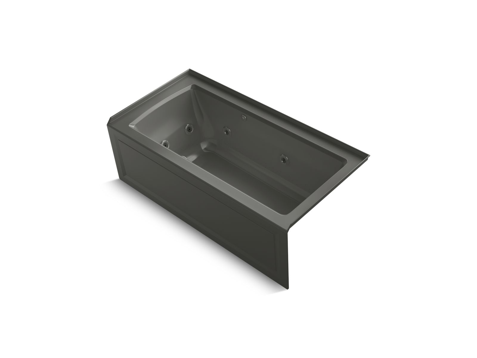 KOHLER K-1947-XGHRA Archer 60" x 30" alcove Heated BubbleMassage air bath and whirlpool, right drain