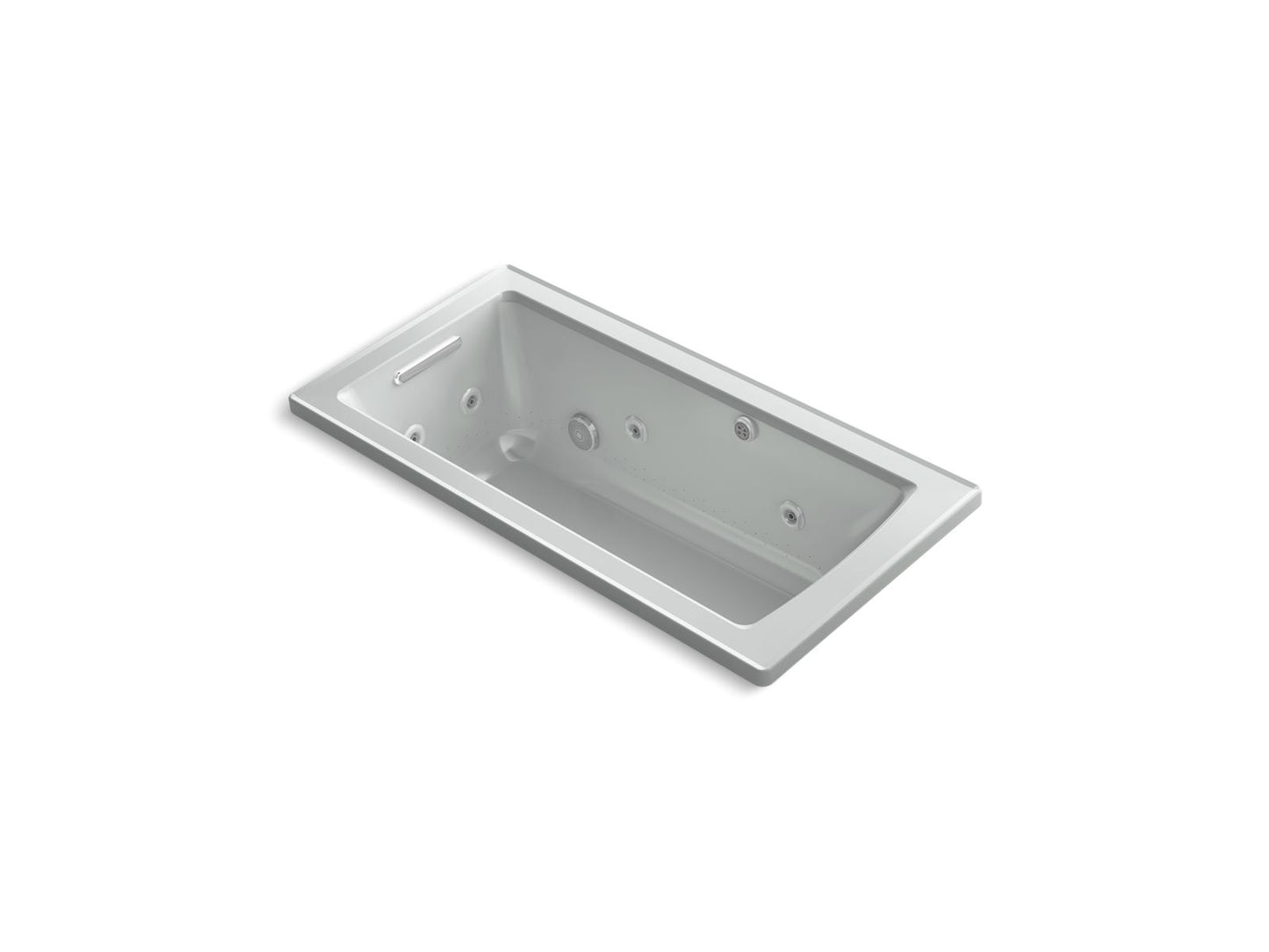 KOHLER K-1947-XHGH Archer 60" x 30" drop-in Heated BubbleMassage air bath with whirlpool