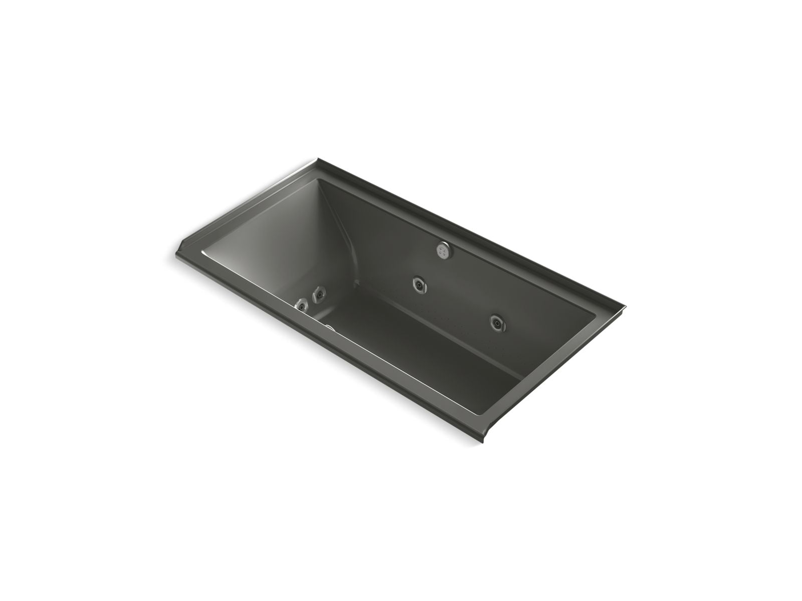 KOHLER K-1167-XHGHR Underscore 60" x 30" alcove Heated BubbleMassage air bath with whirlpool, right drain