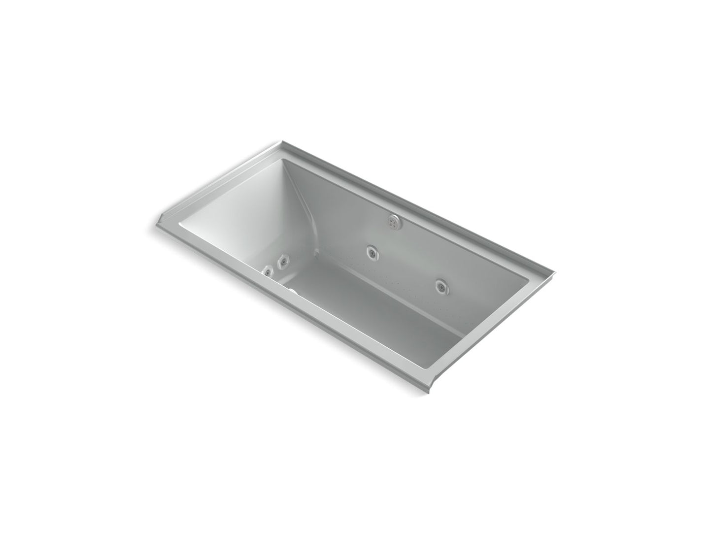 KOHLER K-1167-XHGHR Underscore 60" x 30" alcove Heated BubbleMassage air bath with whirlpool, right drain