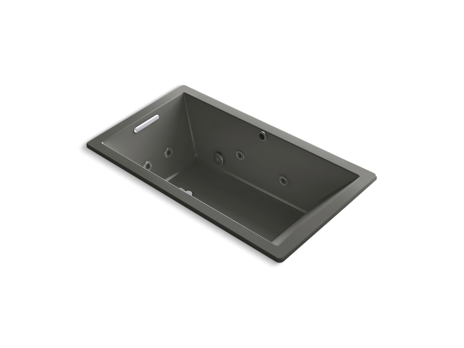 KOHLER K-1173-XHGH Underscore 66" x 36" drop-in Heated BubbleMassage air bath with whirlpool
