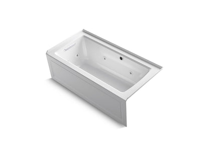 KOHLER K-1947-LAW Archer 60" x 30" alcove whirlpool bath with Bask heated surface, left drain
