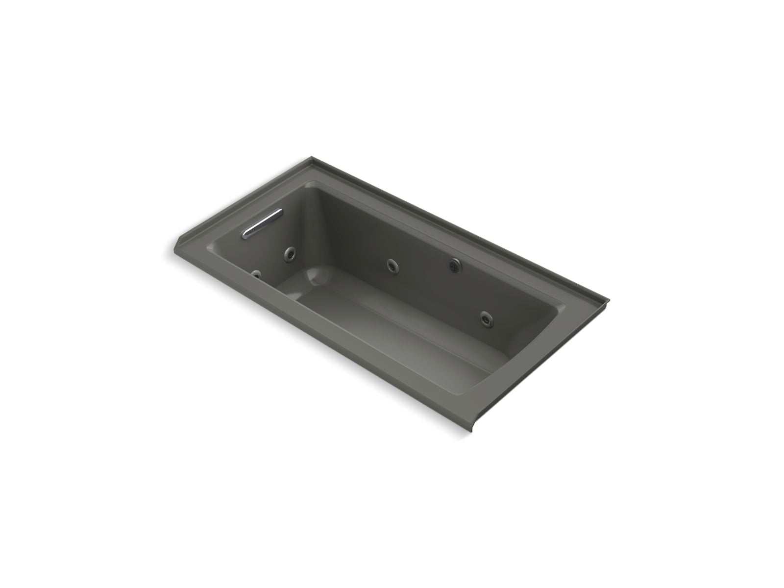 KOHLER K-1947-LW Archer 60" x 30" alcove whirlpool bath with Bask heated surface, left drain