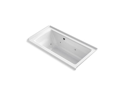 KOHLER K-1947-RW Archer 60" x 30" alcove whirlpool bath with Bask heated surface, right drain