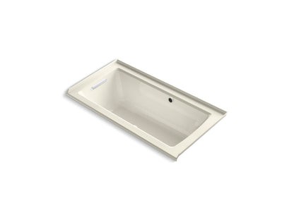 KOHLER K-1947-GHLW Archer 60" x 30" alcove Heated BubbleMassage air bath with Bask heated surface, left drain