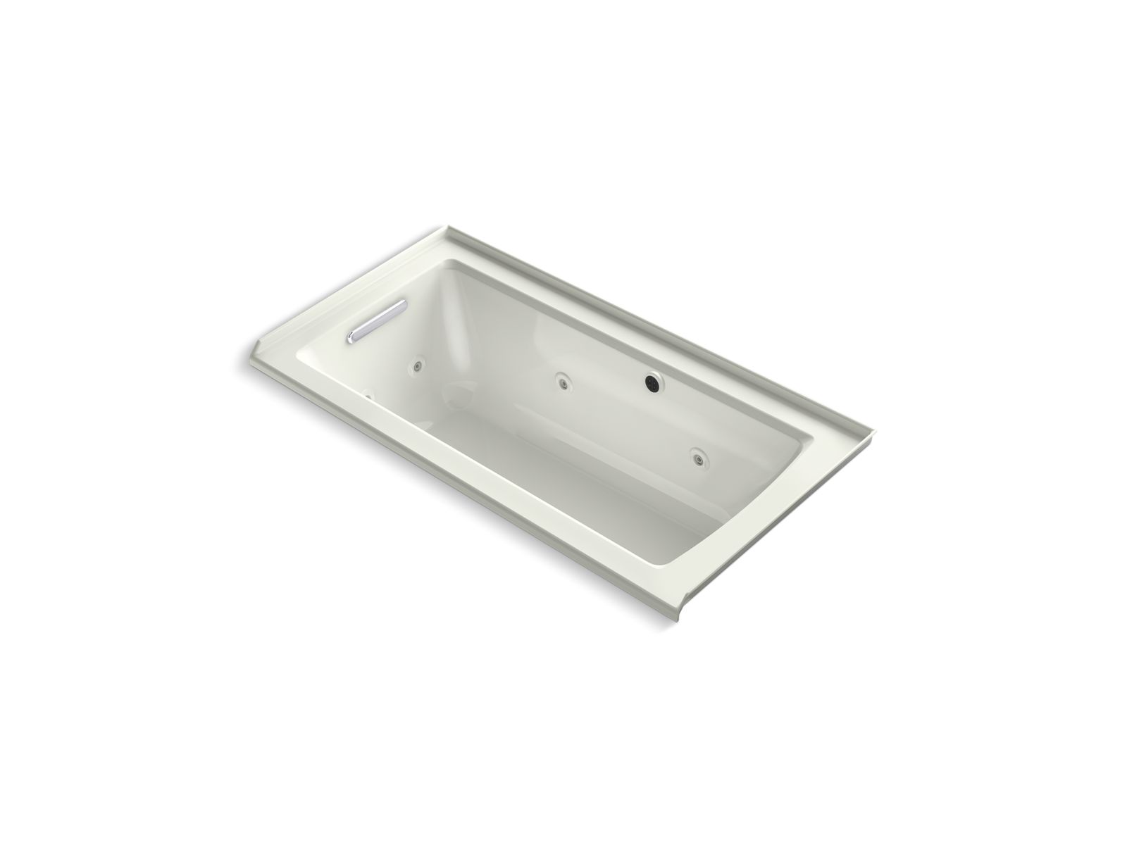 KOHLER K-1947-LW Archer 60" x 30" alcove whirlpool bath with Bask heated surface, left drain