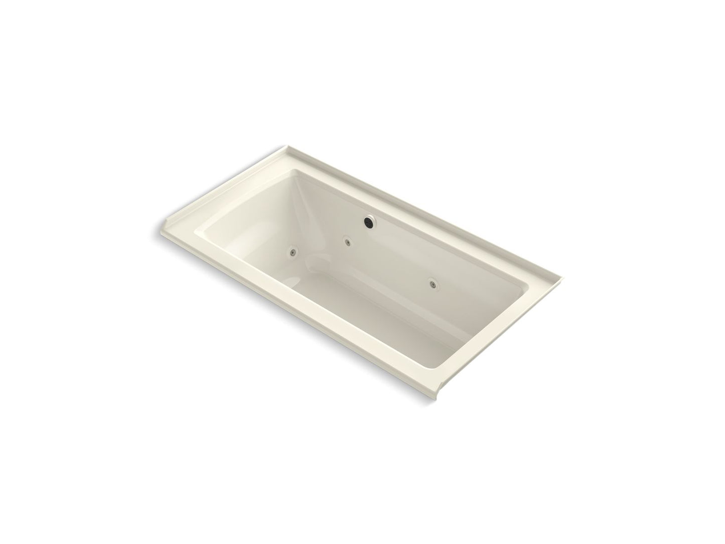 KOHLER K-1947-RW Archer 60" x 30" alcove whirlpool bath with Bask heated surface, right drain