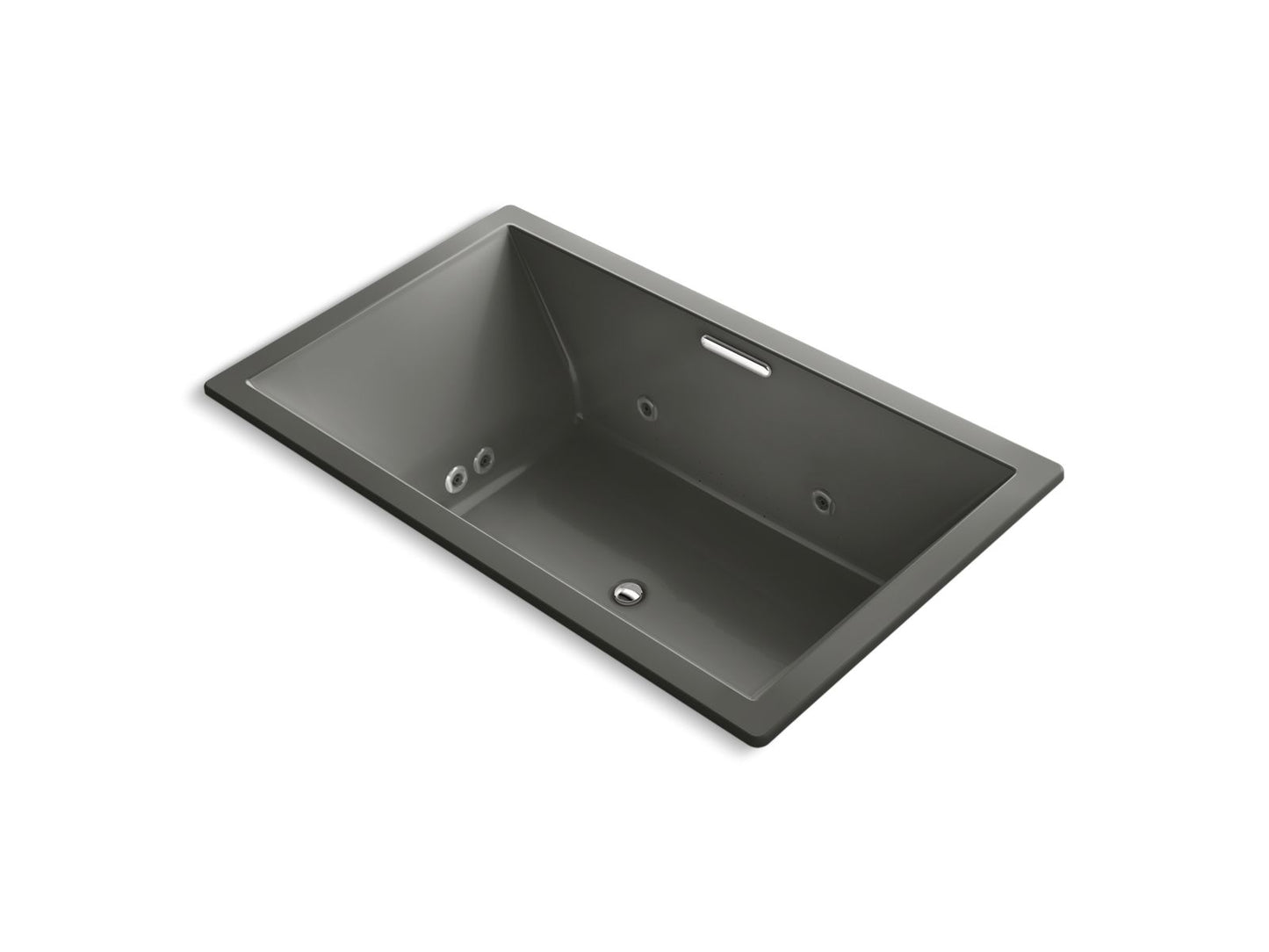 KOHLER K-1174-XHGH Underscore 72" x 42" drop-in Heated BubbleMassage air bath with whirlpool