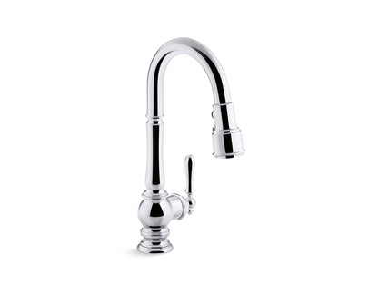 KOHLER K-99261 Artifacts Pull-down kitchen sink faucet with three-function sprayhead