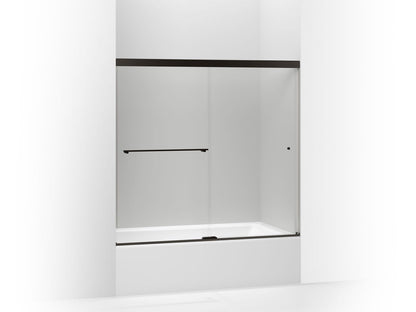 KOHLER K-707000-L Revel Sliding bath door, 55-1/2" H x 56-5/8 - 59-5/8" W, with 1/4" thick Crystal Clear glass