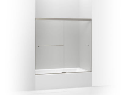 KOHLER K-707000-L Revel Sliding bath door, 55-1/2" H x 56-5/8 - 59-5/8" W, with 1/4" thick Crystal Clear glass