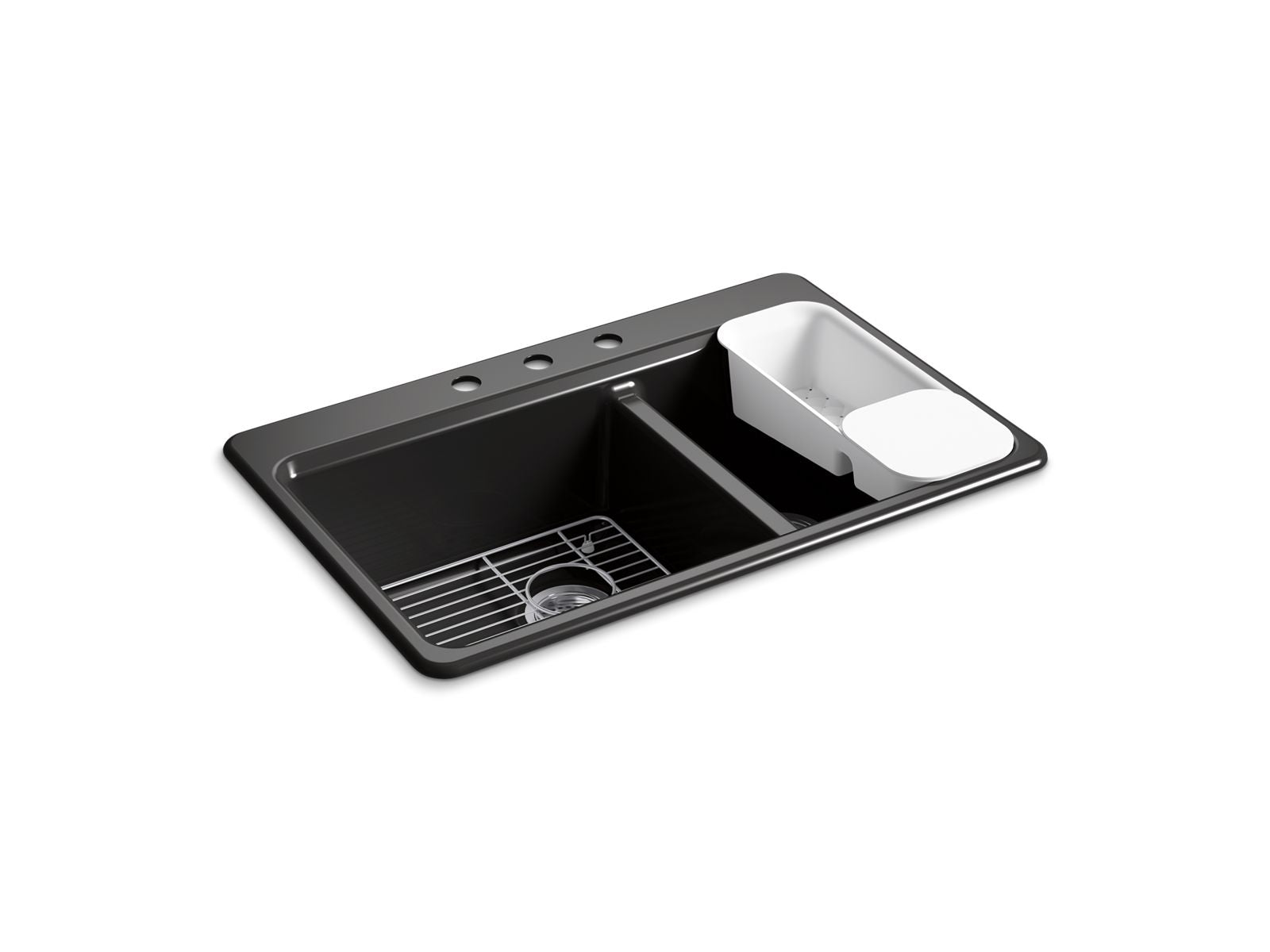 KOHLER K-8669-3A2 Riverby 33" top-mount double-bowl workstation kitchen sink