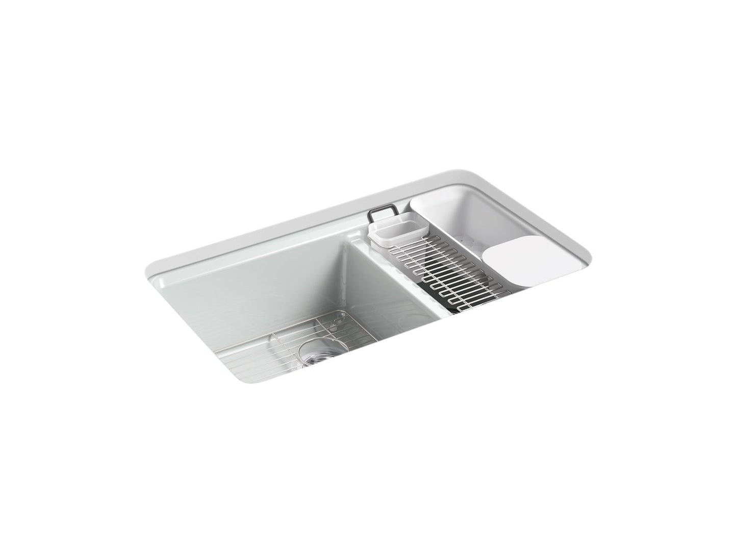 KOHLER K-8669-5UA3 Riverby 33" undermount double-bowl workstation kitchen sink