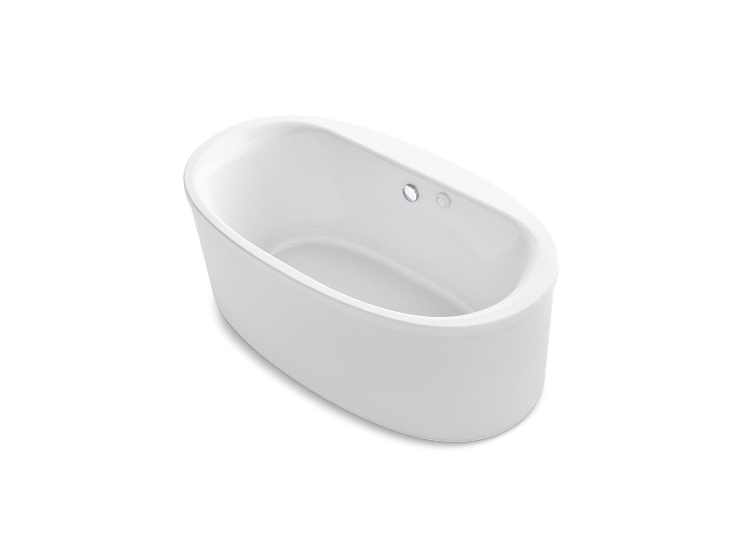 KOHLER K-1966-GHW Sunstruck 65-1/2" x 35-1/2" freestanding Heated BubbleMassage air bath with Bask heated surface and straight shroud