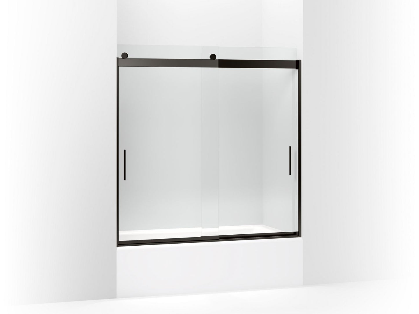 KOHLER K-706002-L Levity Sliding bath door, 59-3/4" H x 56-5/8 - 59-5/8" W, with 1/4" thick Crystal Clear glass