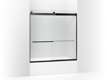 KOHLER K-706004-D3 Levity Sliding bath door, 62" H x 56-5/8 - 59-5/8" W, with 1/4" thick Frosted glass
