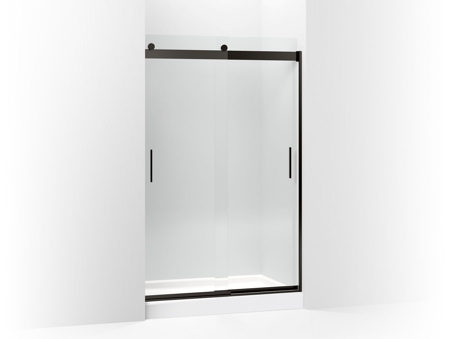 KOHLER K-706008-L Levity Sliding shower door, 74" H x 43-5/8 - 47-5/8" W, with 1/4" thick Crystal Clear glass