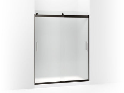 KOHLER K-706009-D3 Levity Sliding shower door, 74" H x 56-5/8 - 59-5/8" W, with 1/4" thick Frosted glass and blade handles