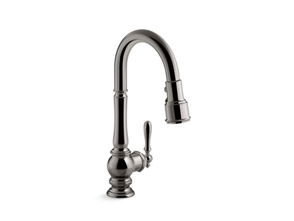 KOHLER K-99261 Artifacts Pull-down kitchen sink faucet with three-function sprayhead