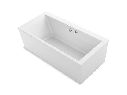 KOHLER K-24018-GHW Stargaze 60" x 34" freestanding Heated BubbleMassage air bath with Bask heated surface and straight shroud