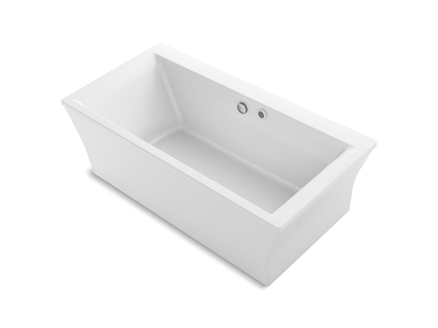 KOHLER K-1959-GHW Stargaze 72" x 36" freestanding Heated BubbleMassage air bath with Bask heated surface and fluted shroud