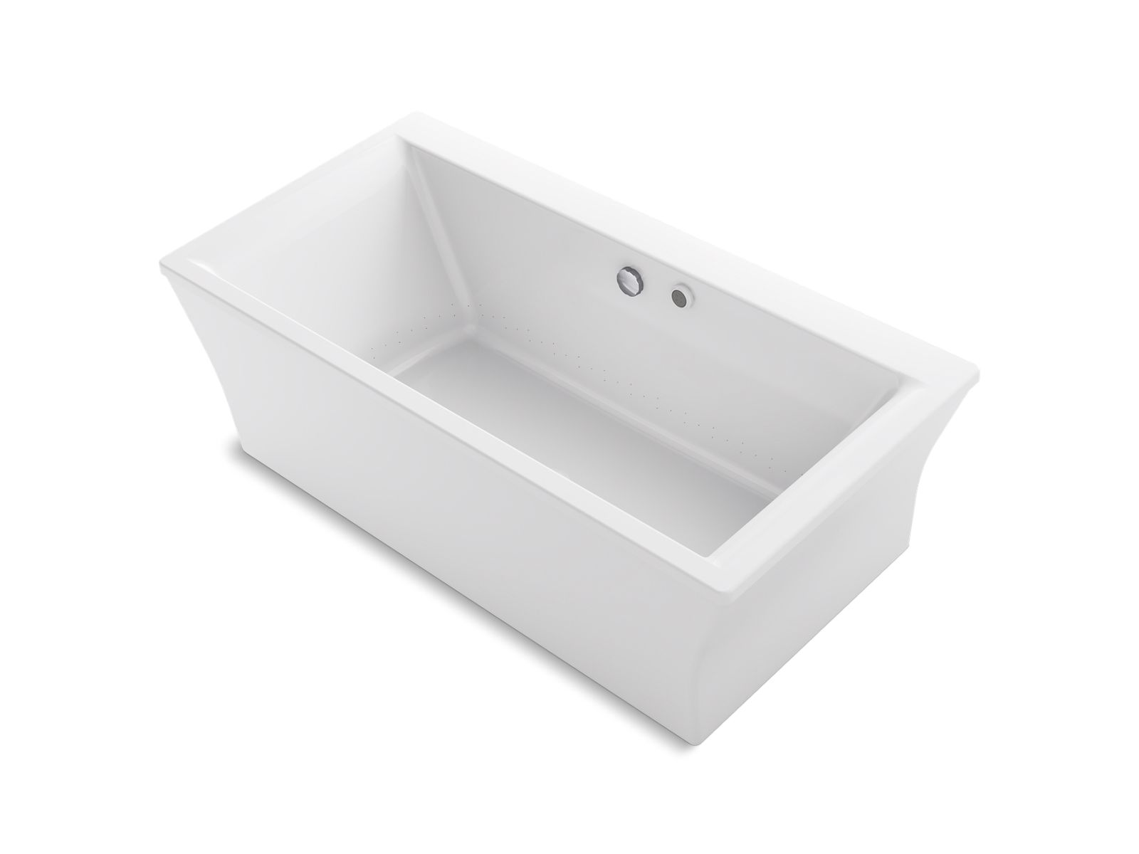 KOHLER K-1959-GHW Stargaze 72" x 36" freestanding Heated BubbleMassage air bath with Bask heated surface and fluted shroud