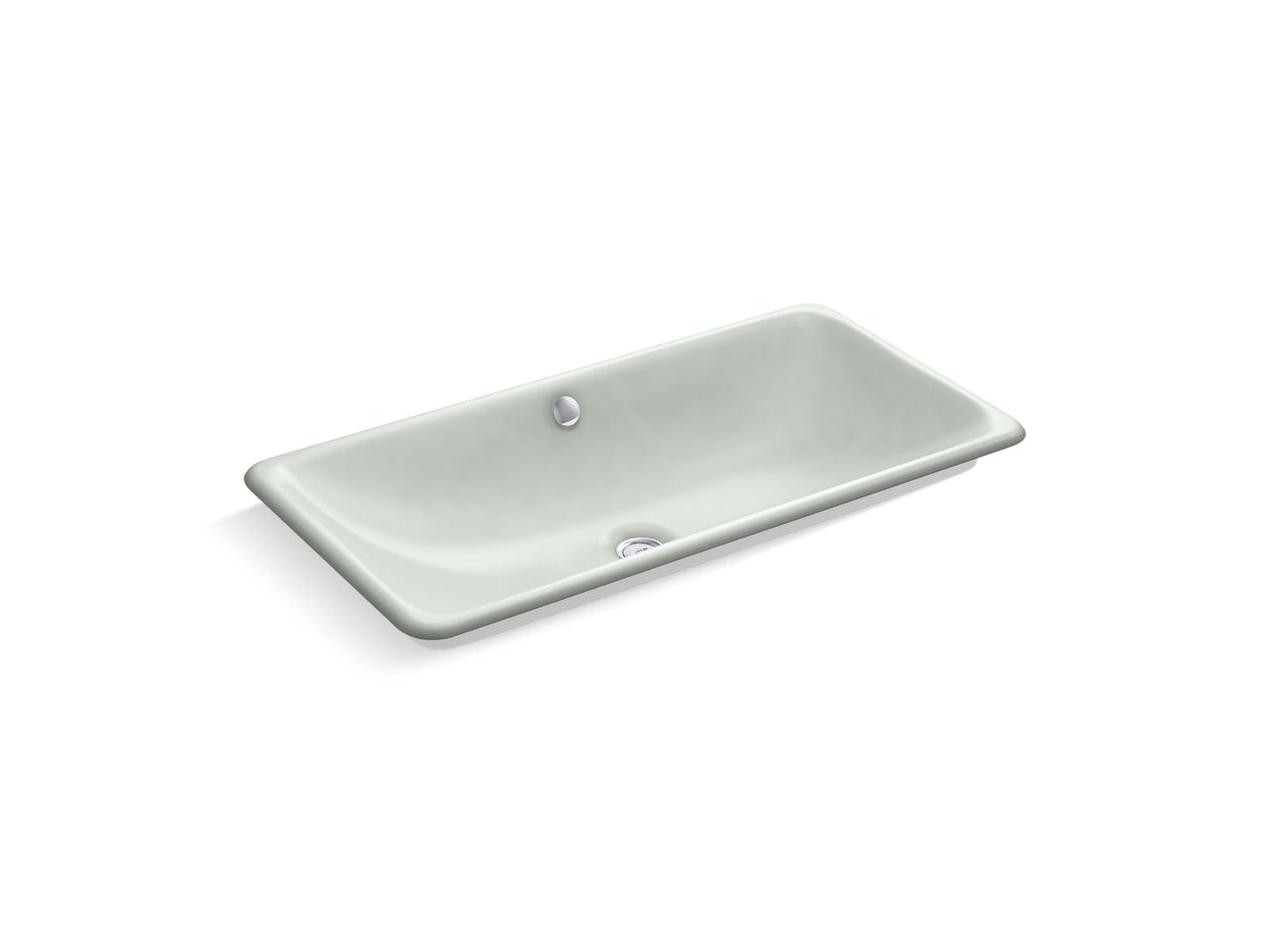 KOHLER K-20212-W Iron Plains 30" rectangular drop-in/undermount/vessel bathroom sink with White painted underside