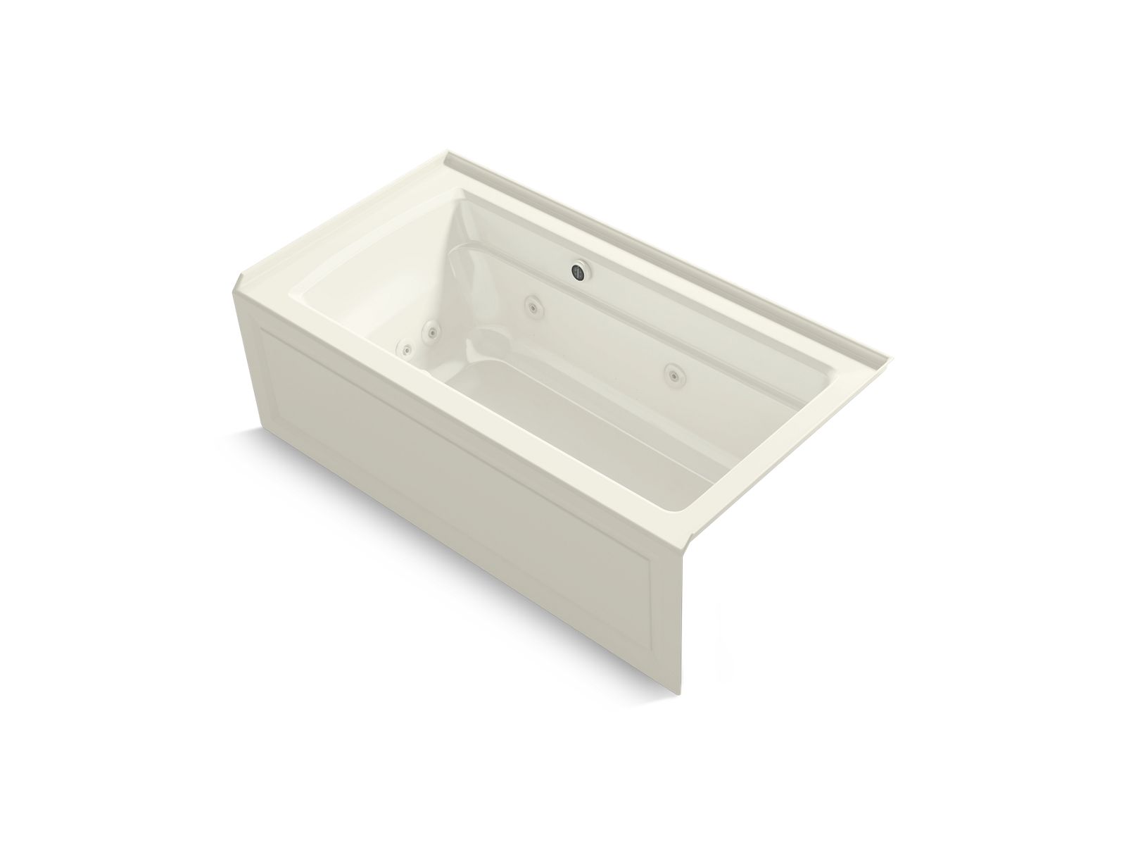 KOHLER K-1122-XGHRA Archer 60" x 32" alcove Heated BubbleMassage air bath and whirlpool, right drain