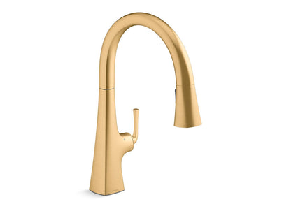KOHLER K-22068 Graze Touchless pull-down kitchen sink faucet with three-function sprayhead