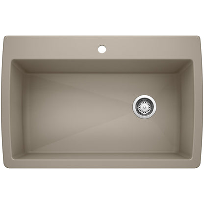BLANCO 441287 Diamond Super Single Dual Mount Kitchen Sink - Truffle