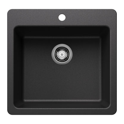 BLANCO Liven SILGRANIT 21" Single Bowl Dual Mount Kitchen Sink - Anthracite