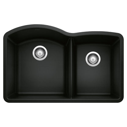 BLANCO 442909 Diamond 1-3/4 Double Bowl Kitchen Sink - Coal Black