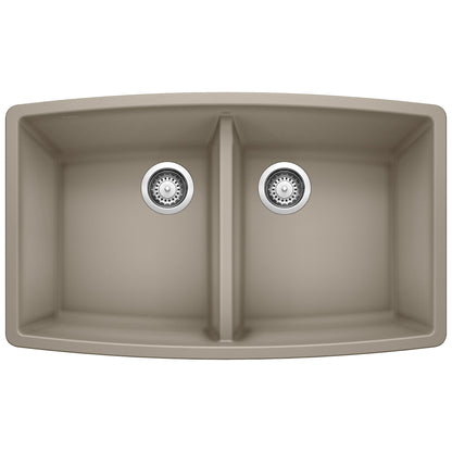 BLANCO 441290 Performa Equal Double Bowl Kitchen Sink - Truffle